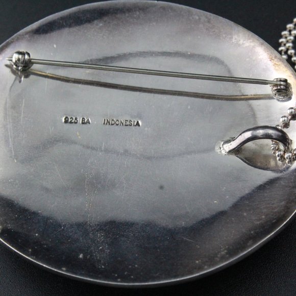 STERLING SILVER BA SUARTI INDONESIA LARGE MOP NECKLACE - Picture 5 of 5